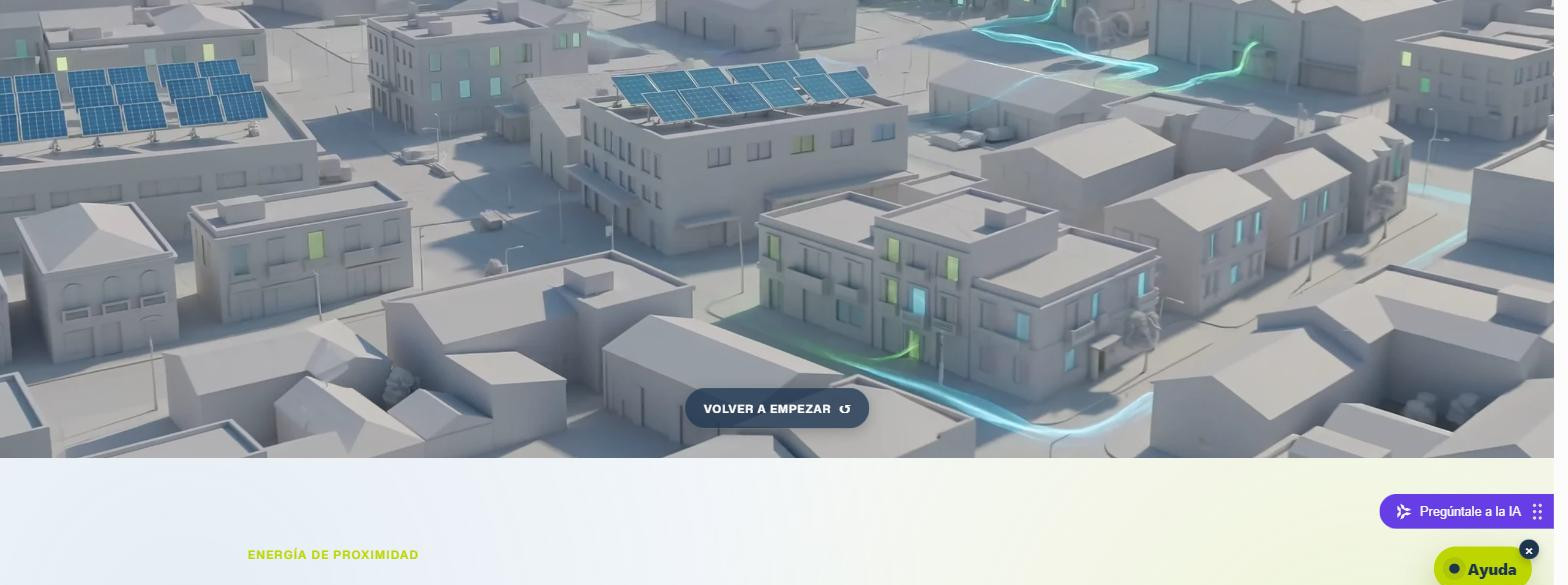 Maqueta de un barrio solar de Reazziona con paneles fotovoltaicos