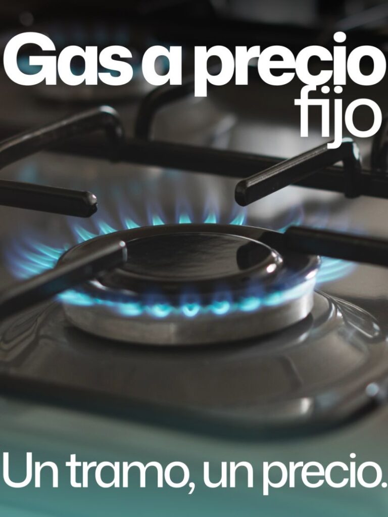 Infografia sobre los tramos de gas y el precio fijo de Reazziona
