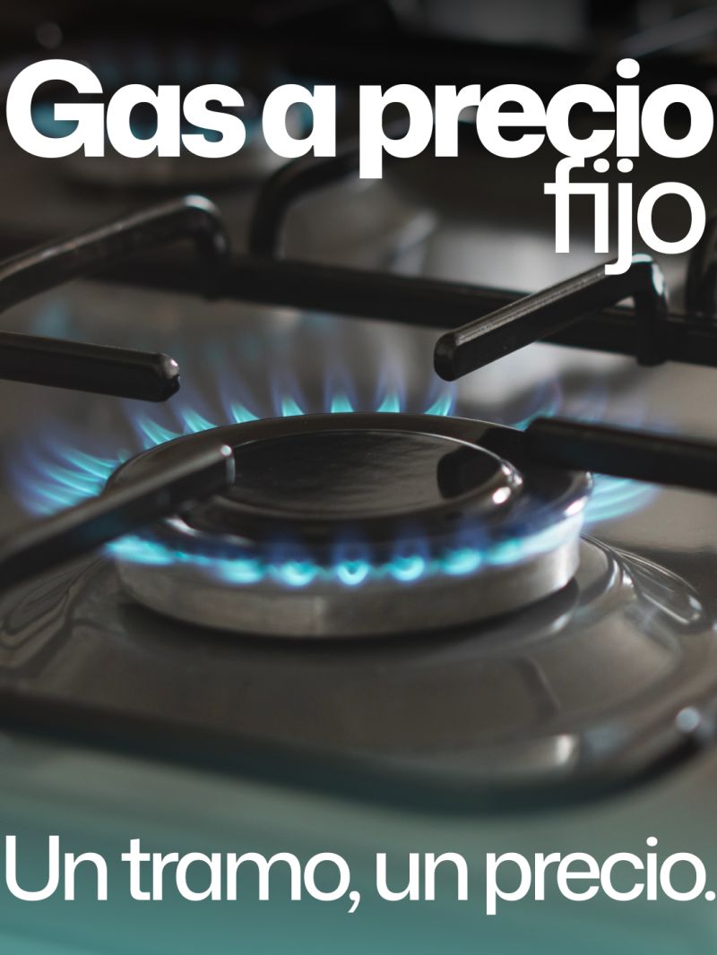 Infografia sobre los tramos de gas y el precio fijo de Reazziona